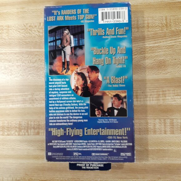 The Rocketeer 1992 VHS Disney Dave Stevens Alan Arkin Jennifer Connelly Cult VTG - Picture 4 of 8